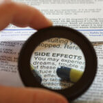 magnifying glass on the word "side effects"