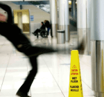 man slipping on the floor