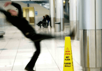 man slipping on the floor